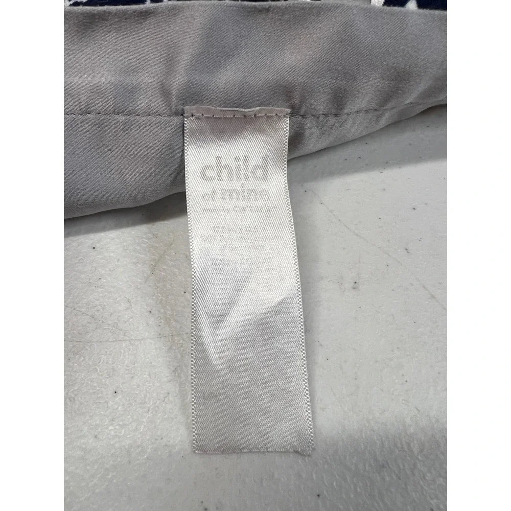 Child of Mine Carters Puppy Dog Star Security Blanket Navy Blue Grey Satin Lovey